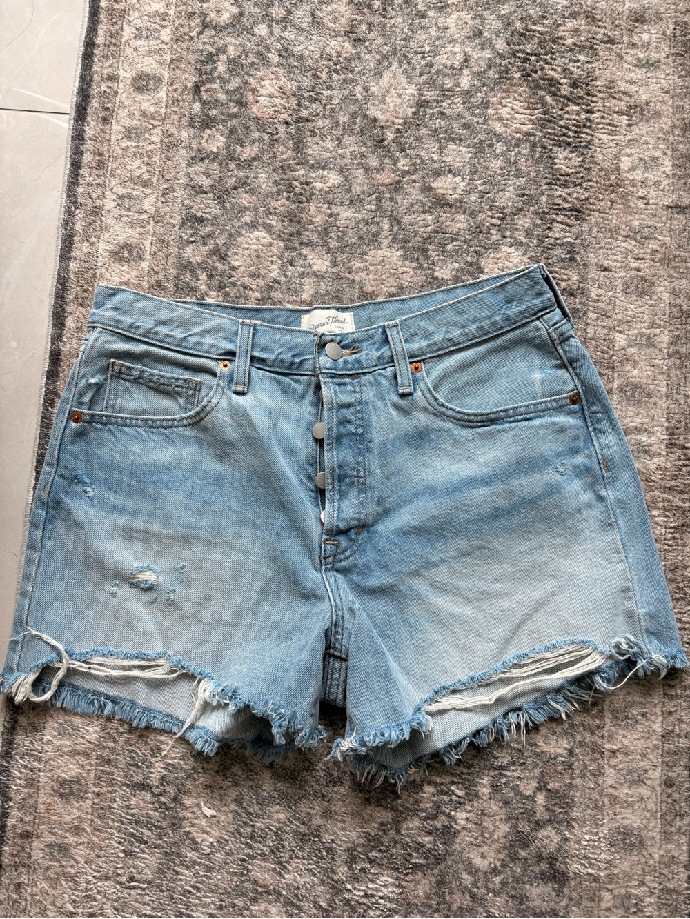 Universal Thread Light Blue Button-Fly Denim Shorts